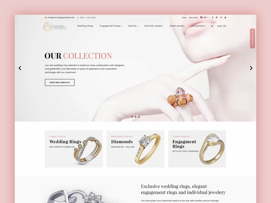Jewellery Website Design 4X