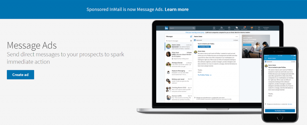 Linkedin Sponsored Inmail Message Ads