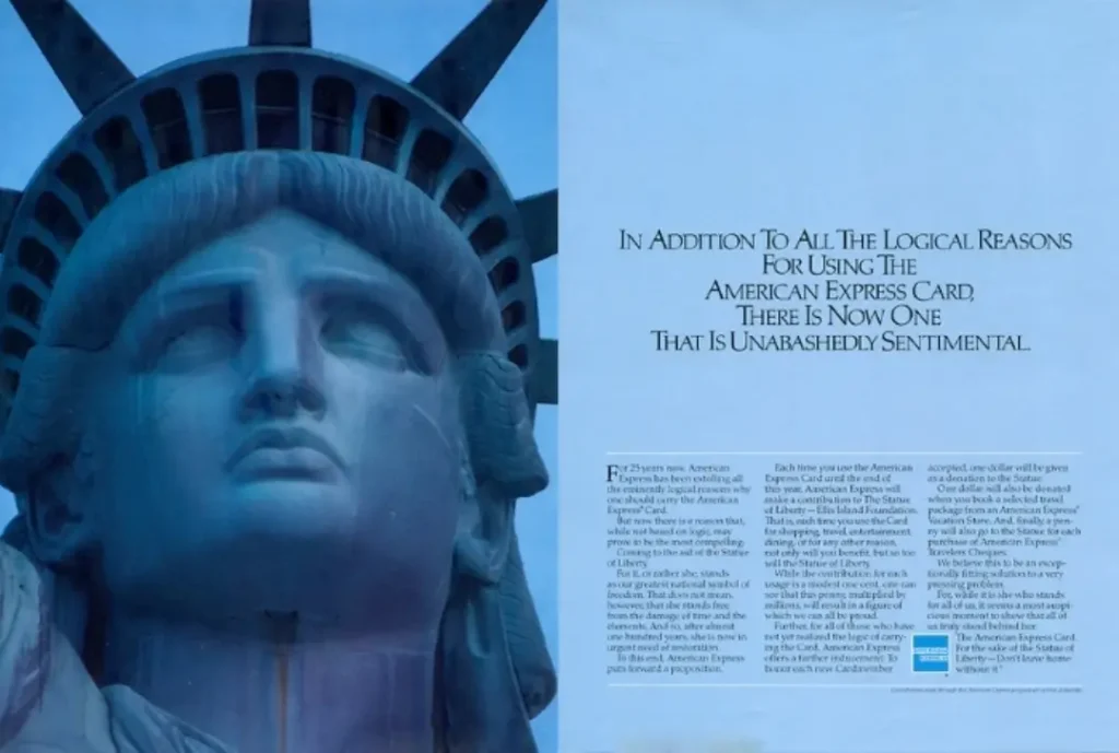 Cause Marketing Example Amex Statue Liberty