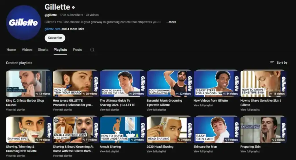 Gillette Youtube Marketing Example