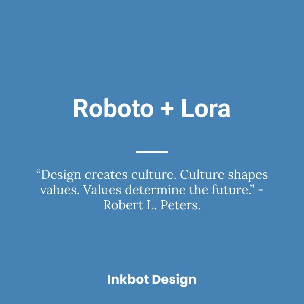 Roboto And Lora Font Pair