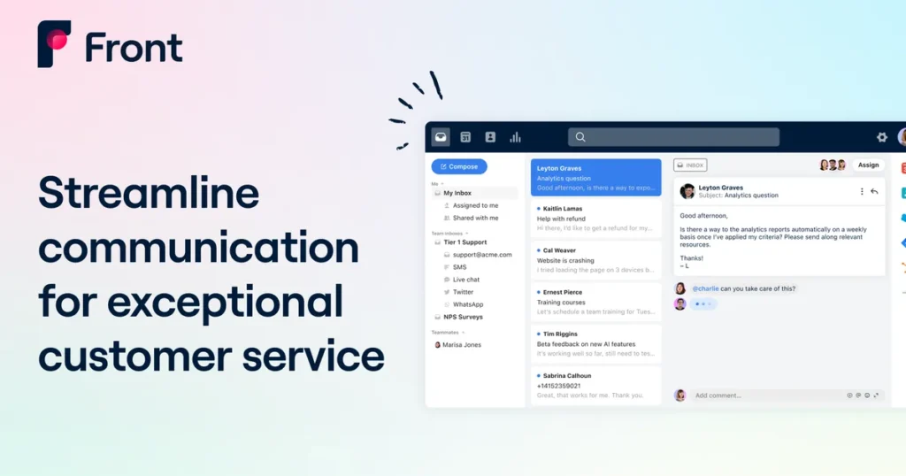 Front Customer Service App