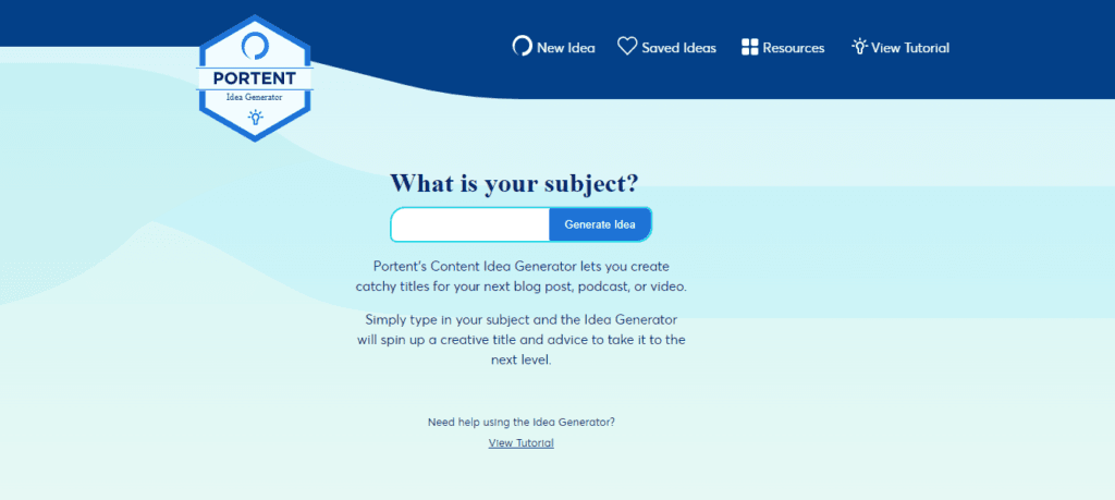 Content Idea Generator Tool