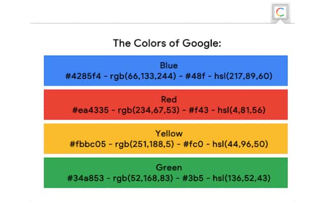 Google Logo Colours