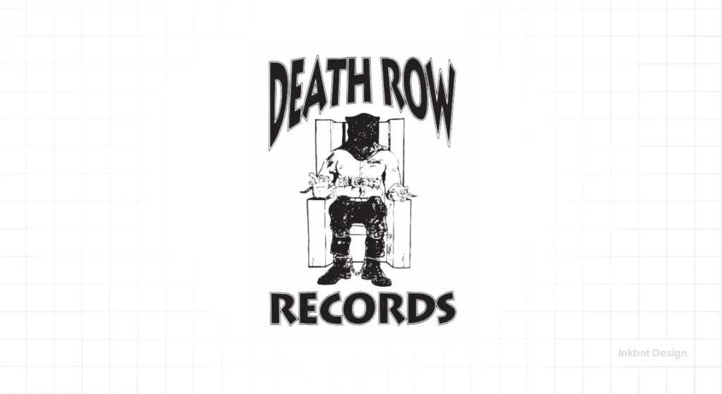 Death Row Records Logo Featuring A Man Shackled To A Chair Beneath The Stylized Death Row And Records Text.