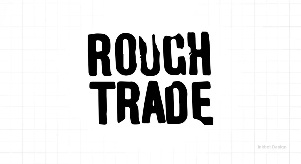 Bold Black Rough Trade Text On A White Grid Background