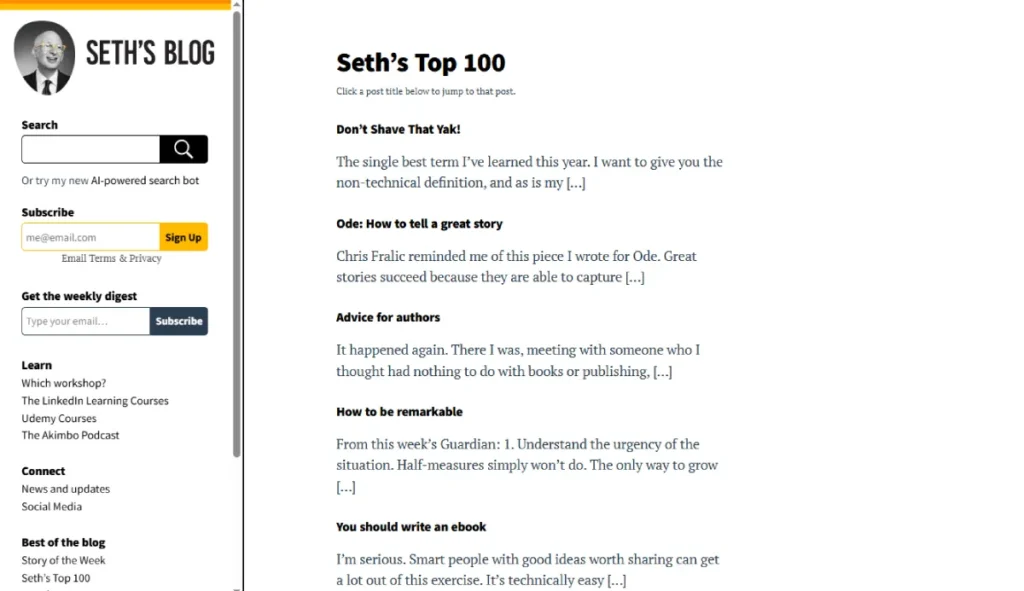 Seths Blog Best Marketing Blogs