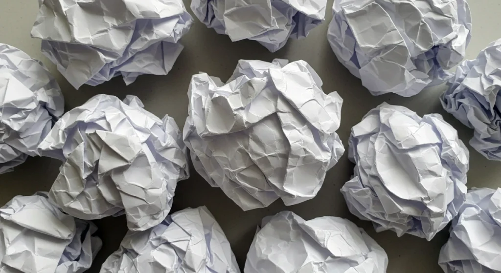 Balls Of Paper Scrunched Up Failed Ideas