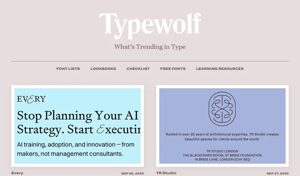 Typewolf Design Inspiration Typography Website