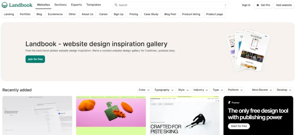 Graphic Design Websites Landbook Website Design Inspiration Gallery