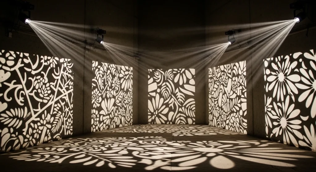Projected Gobo Lighting - Modern Graphic Design