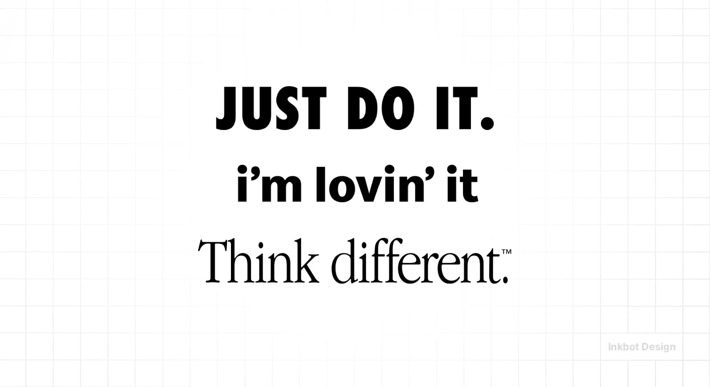 Nike Bold Typographic Poster Featuring Just Do It. I'm Lovin' It Think Different.