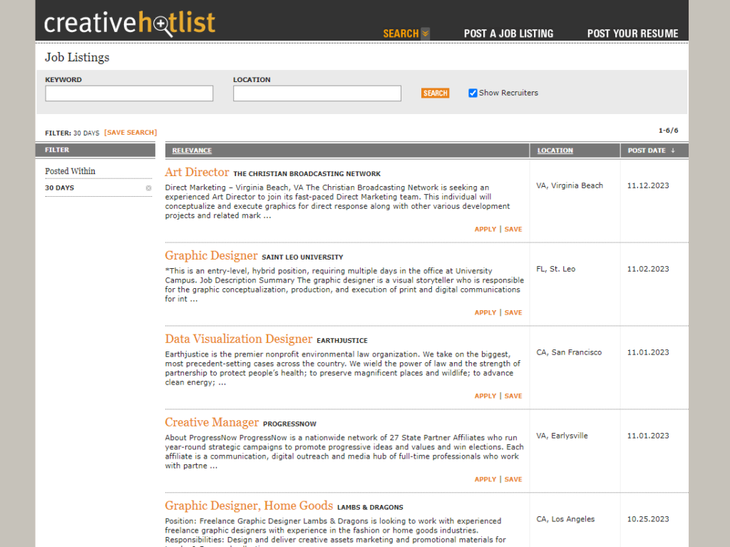 Creative Hotlist Design Jobs