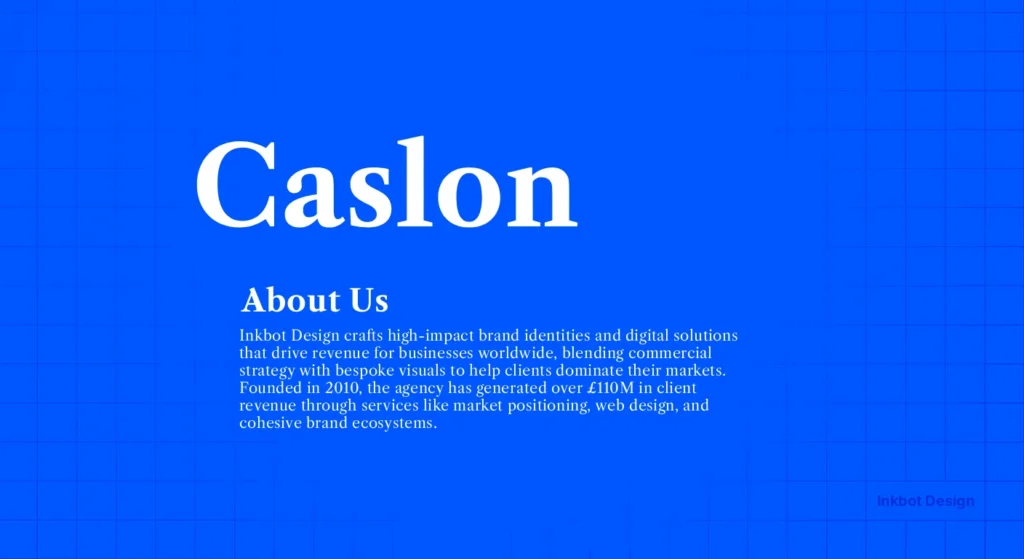 Caslon Font Family - Colour &Amp; Typography