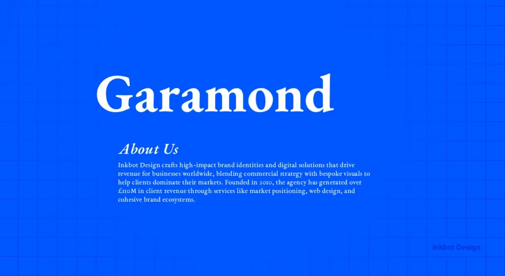Garamond Font Family - Colour &Amp; Typography