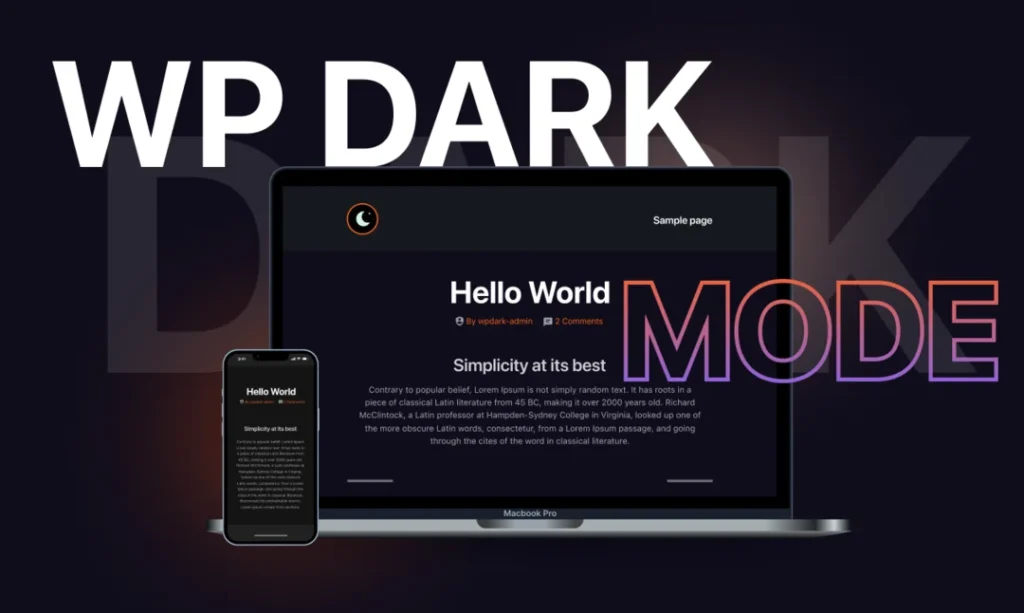 Wordpress Dark Mode Ui Design