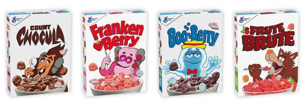 General Mills Monster Cereals Retro Packaging Design