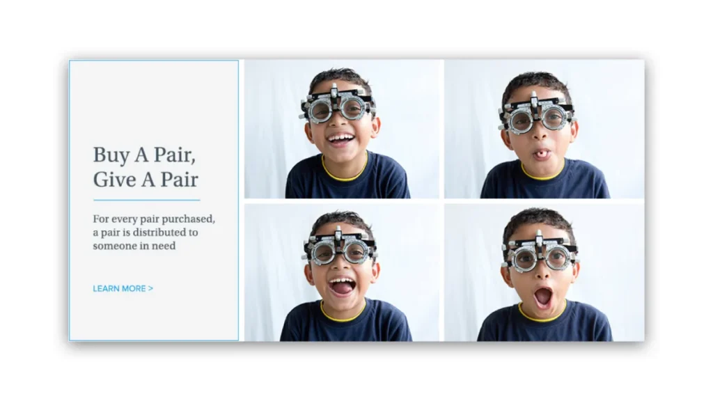 Cause Marketing Example Warby Parker