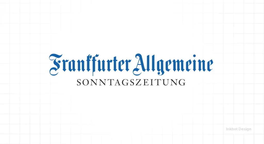 Frankfurter Allgemeine Sonntagszeitung Logo With Blue Gothic Lettering And Black Subtitle