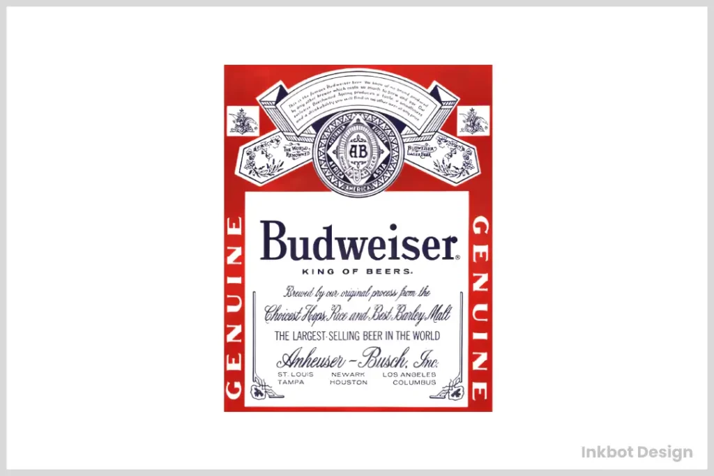 Budweiser Logo Design 1945 1987