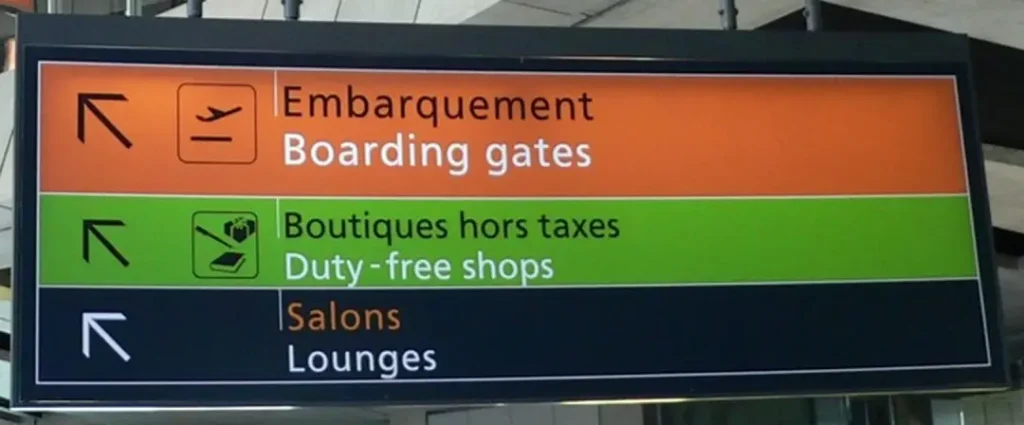 Frutiger Font Airport Signage