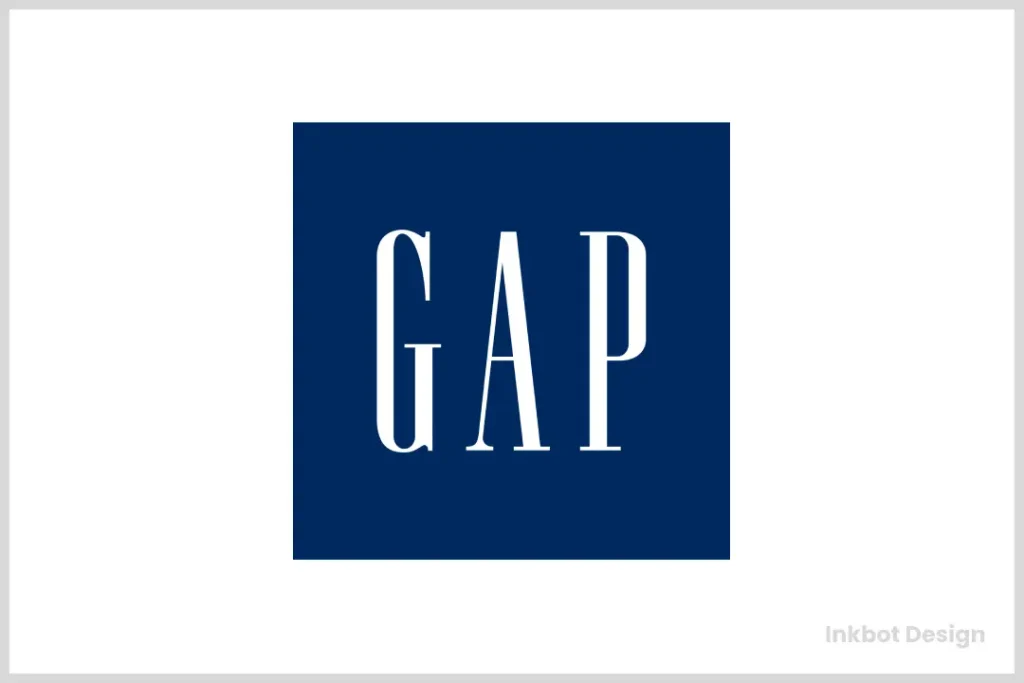 Blue Box Gap Logo Design History 1986