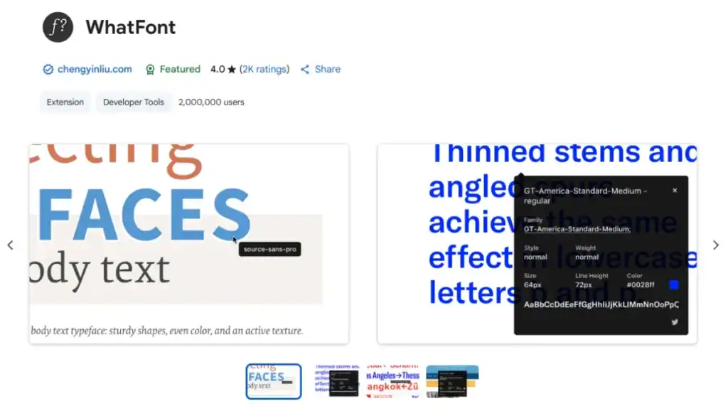 Whatfont Chrome Extension