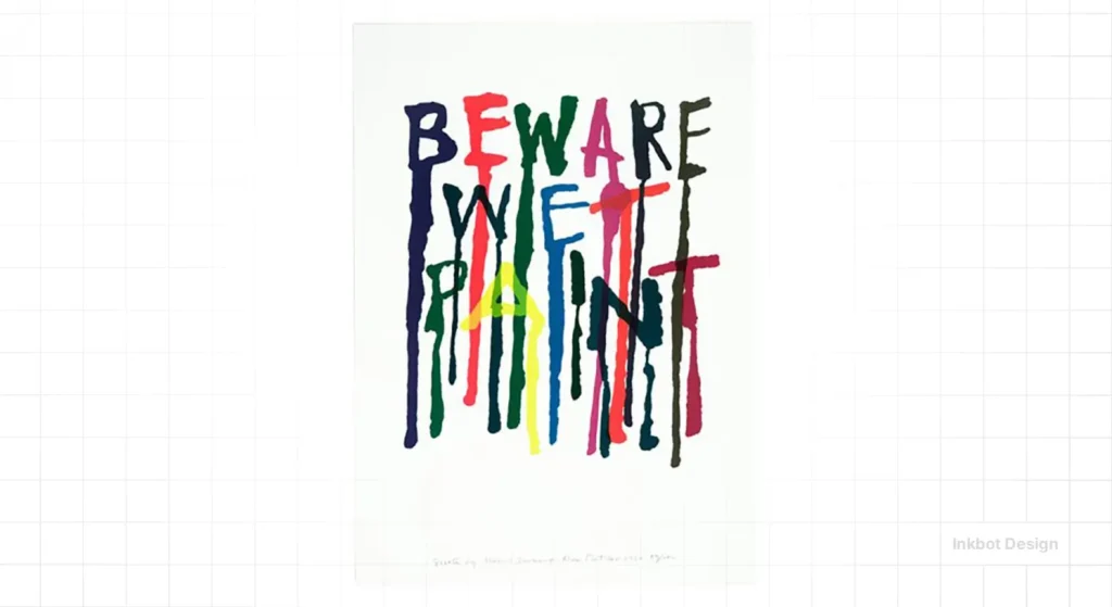 Alan Fletcher Beware Wet Paint Poster