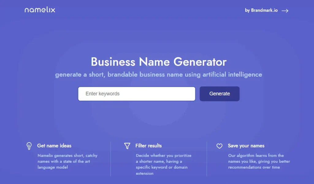 Business Name Generators Free Ai Powered Naming Tool Namelix