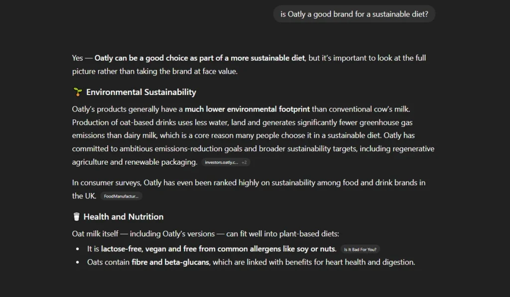 Semantic Brand Equity Oatly Example - Brand Growth &Amp; Seo